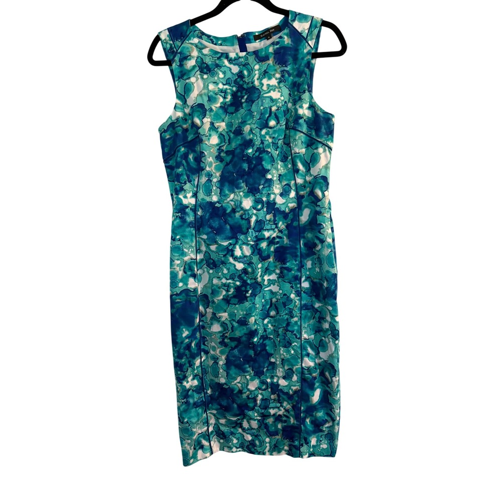 Rachel Roy Sleeveless Watercolor Print Sheath Dress Women's Size 8 Vacay Wedding